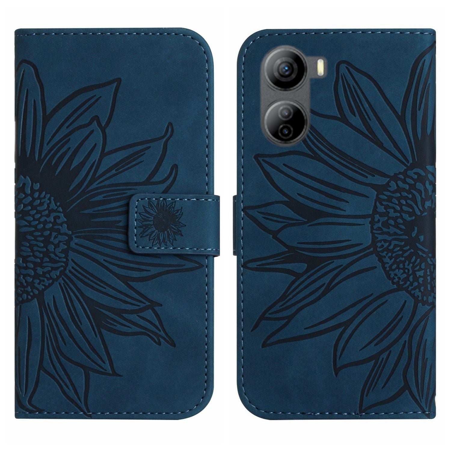 HT04 For ZTE Libero 5G IV Case Sunflower Imprint Phone Wallet Cover with Shoulder Strap - Light Purple HT04 For ZTE Libero 5G IV Case Sunflower Imprint Phone Wallet Cover with Shoulder Strap - Light Purple
